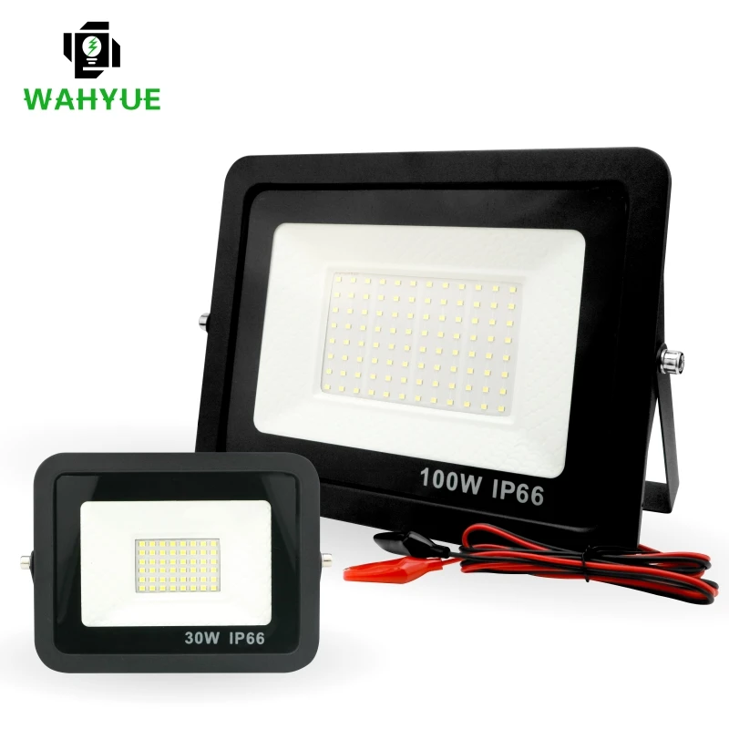 20W 30W 50W 100W DC12V Led Flood Light Outdoor Floodlight Spotlight IP66 Waterproof Light Reflector Portable 12 Volt Led Lights