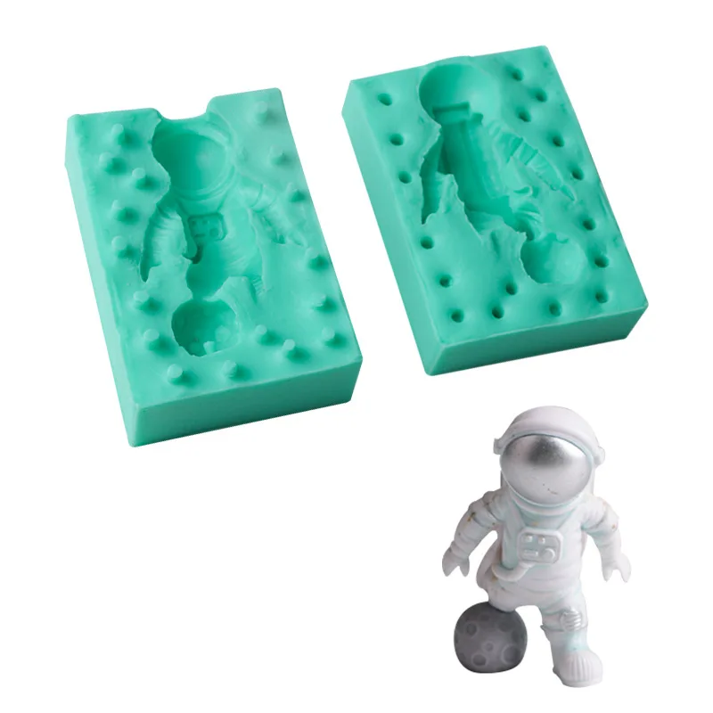 

3DAstronaut Moon Ball Fondant Silicone Chocolate Mold HandmadediySpace Cake Decorations Silicone Mold