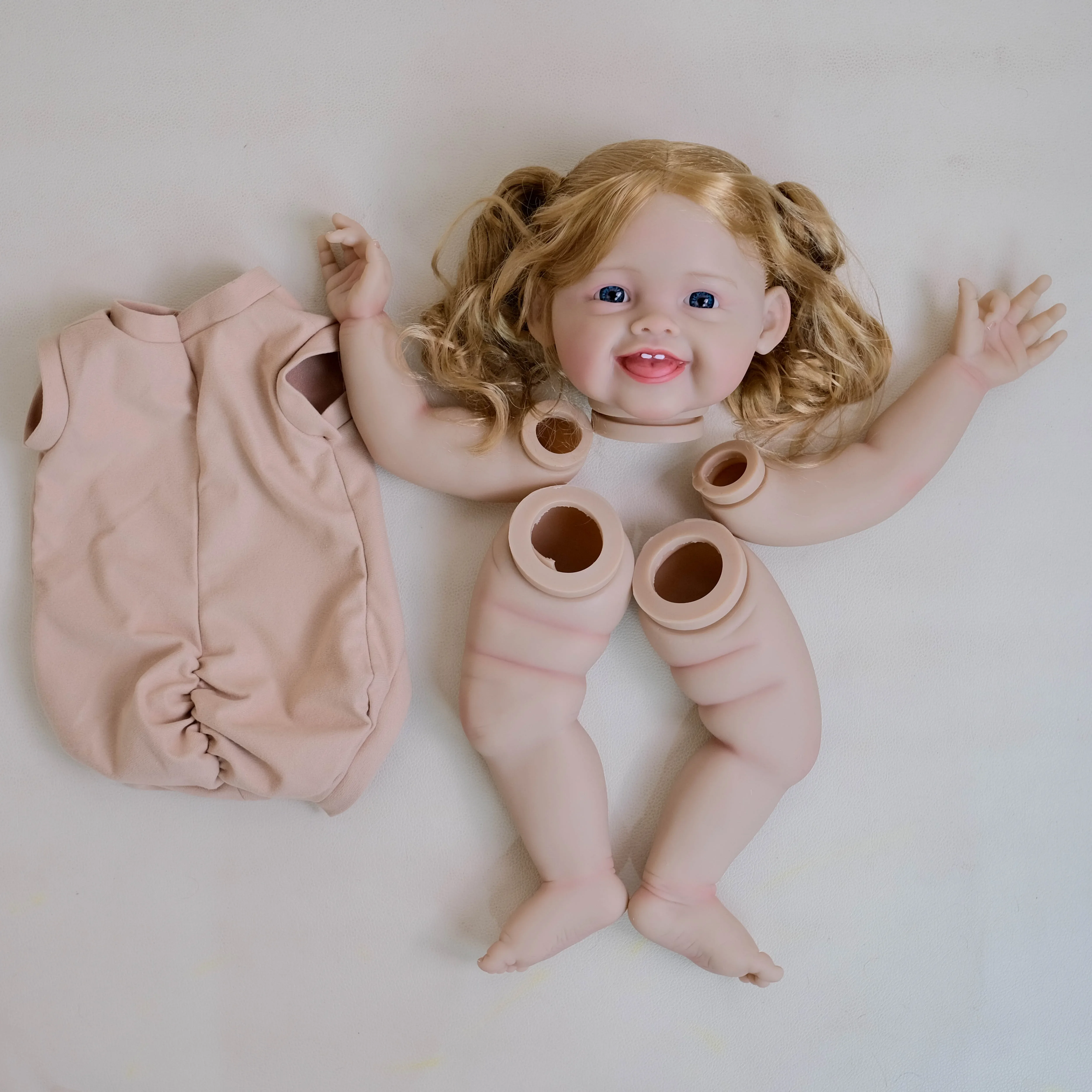 EGO-kit de muñeco realista Devi de 24 pulgadas, kit pintado, piezas de muñeca sin terminar con pelo de raíz de mano