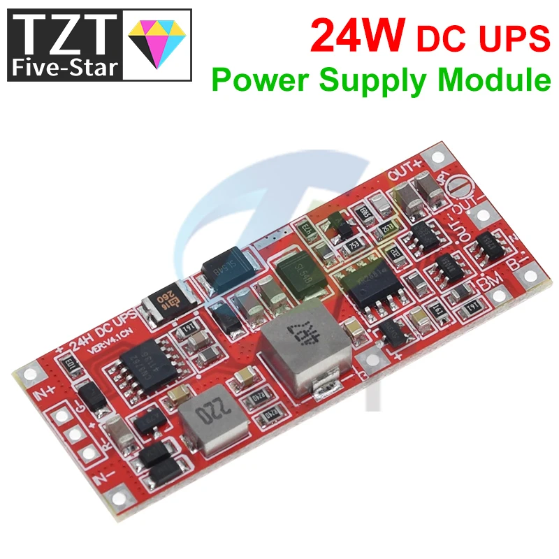 TZT DC 12V/15V 24W 1A UPS Power Supply Module Uninterruptible Power Control Board 2S V4.0CN Charging Step Up Protection Module