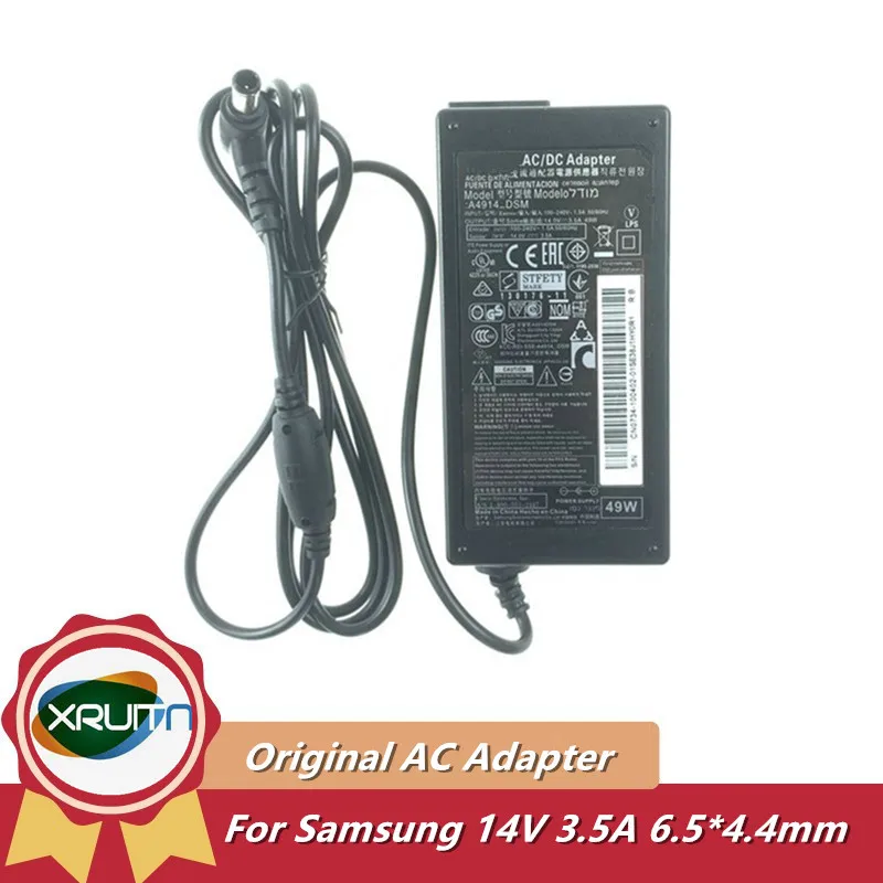 

Original A4914_DSM 14V 3.5A 49W AC Adapter Charger For Samsung LCD Monitor Power Supply SAD04914-UV