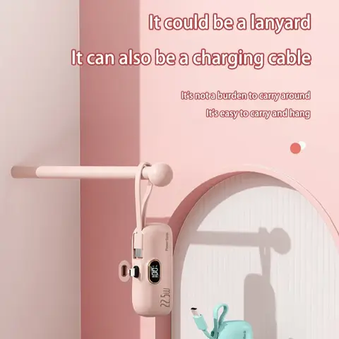 30000mAh kapselpowerbank snabbladdningsbar bärbar mobil strömförsörjning mini externt batteri för typ-C iPhone Android 10 best sales rosa powerbank - №10