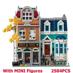 With MINI Figures Bookshop Toy Bookstore Architecture Compatible 10270 City StreetView Building Blocks Bricks Christmas Gift