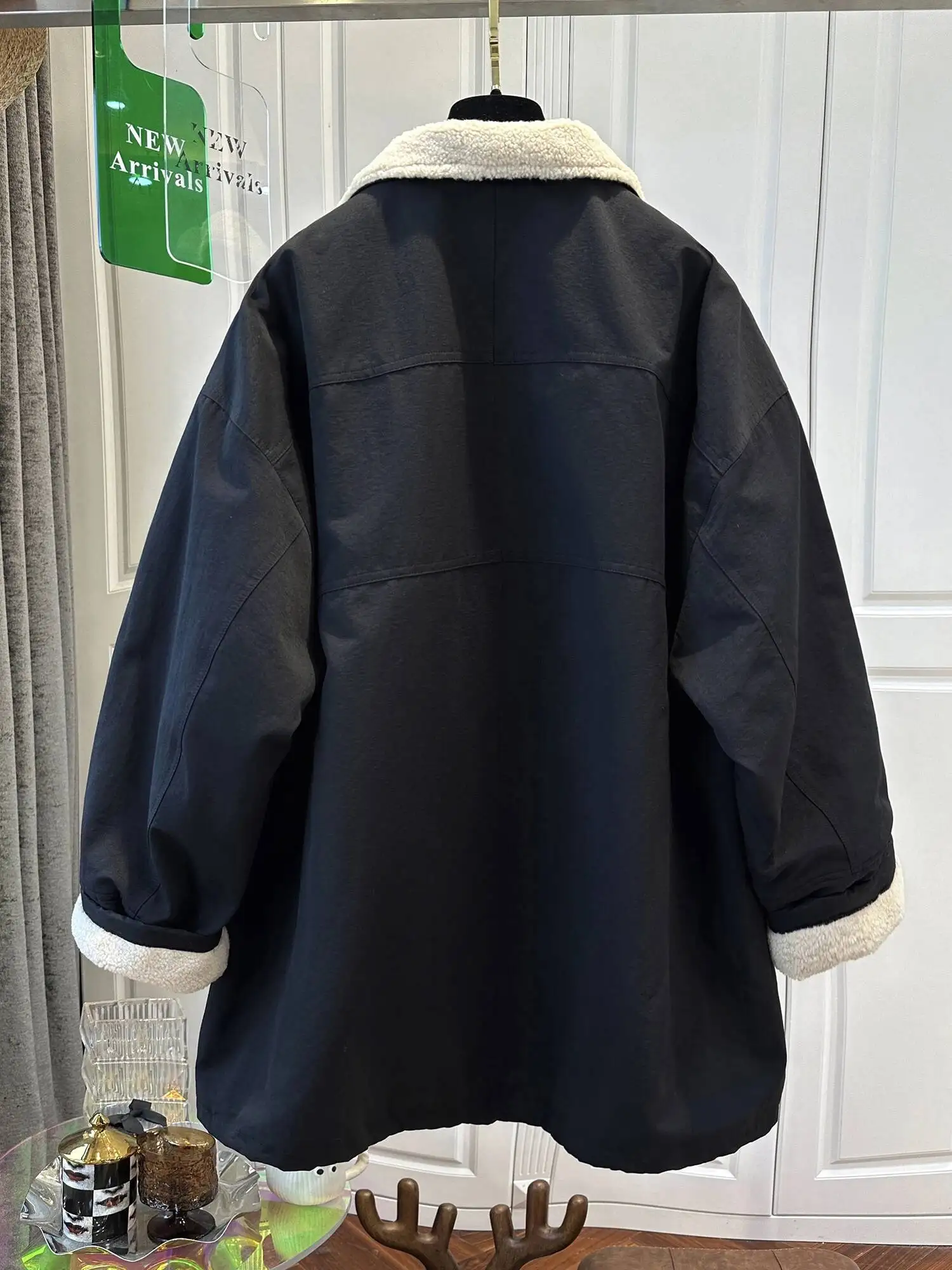 Coreano Sle Fce Foderato Thiened Jaet Donna Inverno Nuovo Allentato Dimagrante Cappotto di media lunghezza Giacca a vento Top Lungo Sve