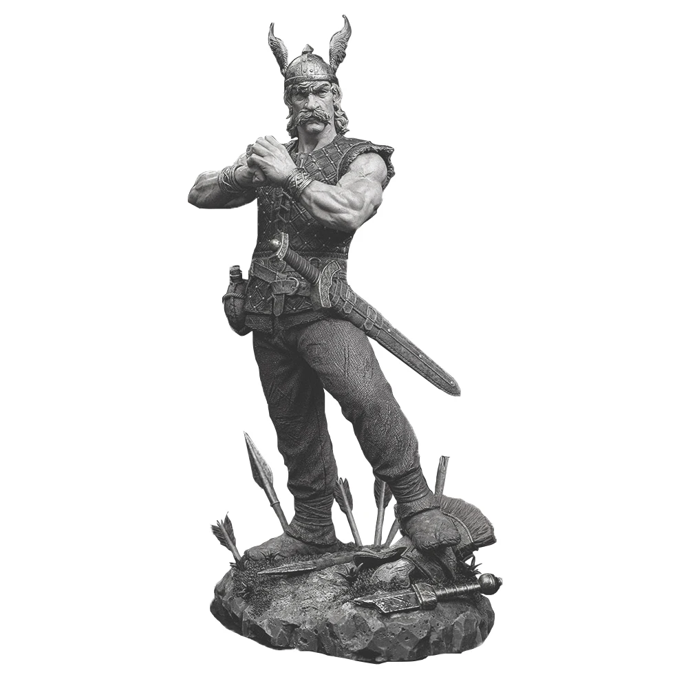 Mustached Warrior 1:18 Scale Unpainted Resin Model Kit - DIY Gaulish Warrior Collectible Figure for Painting & Display (A830)