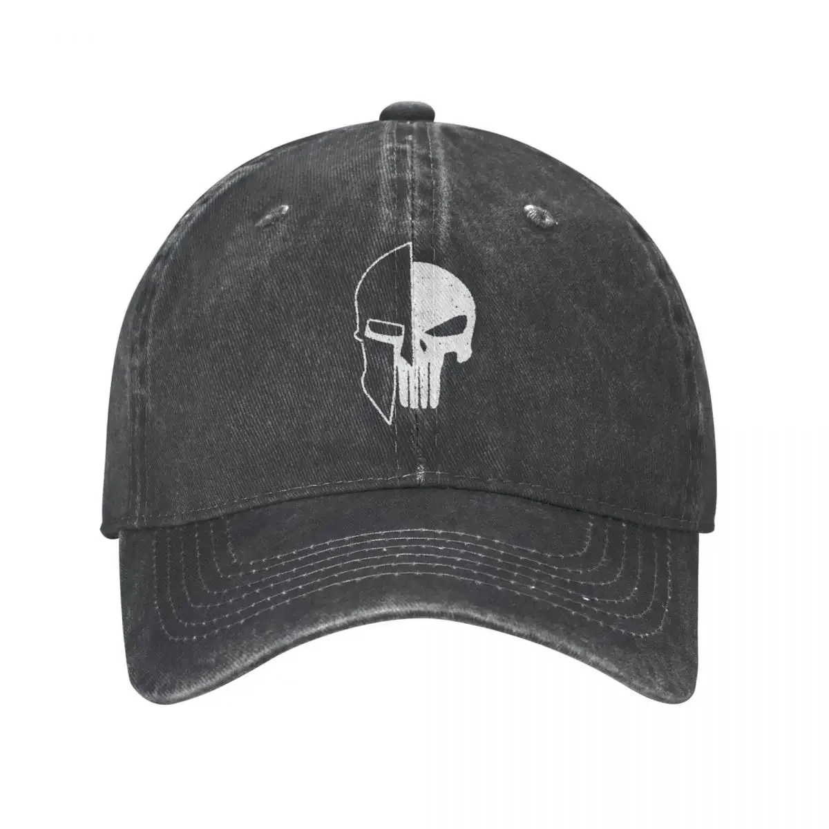 Spartan Skull Baseball Cap Fashion Distressed Denim Sparta Warrior Headwear Unisex Style Outdoor Summer Gift Hats Cap
