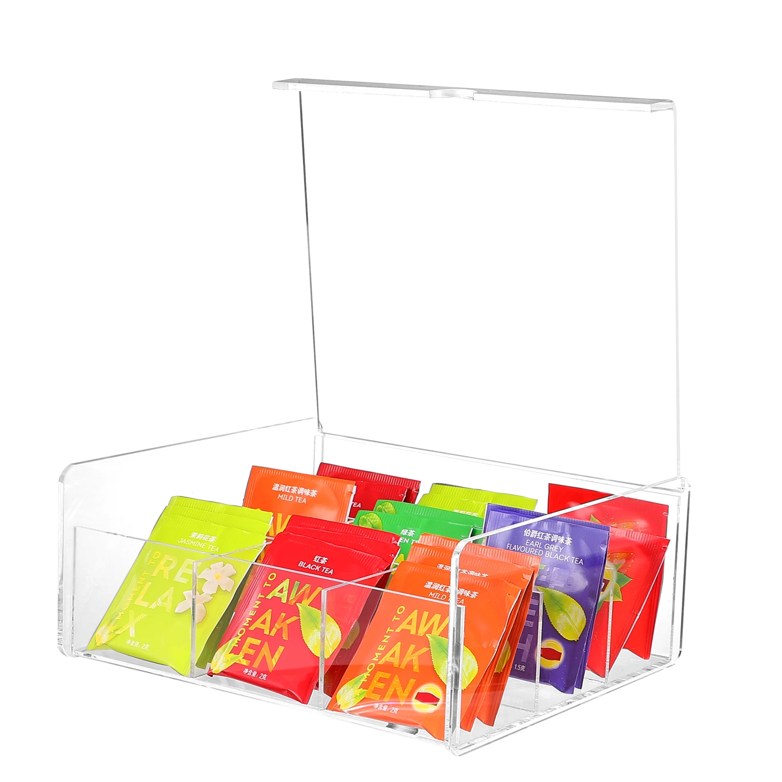 

Acrylic Tea Storage Box ganizer Container Dustproof Insectproof Boxes Multipurpose Case