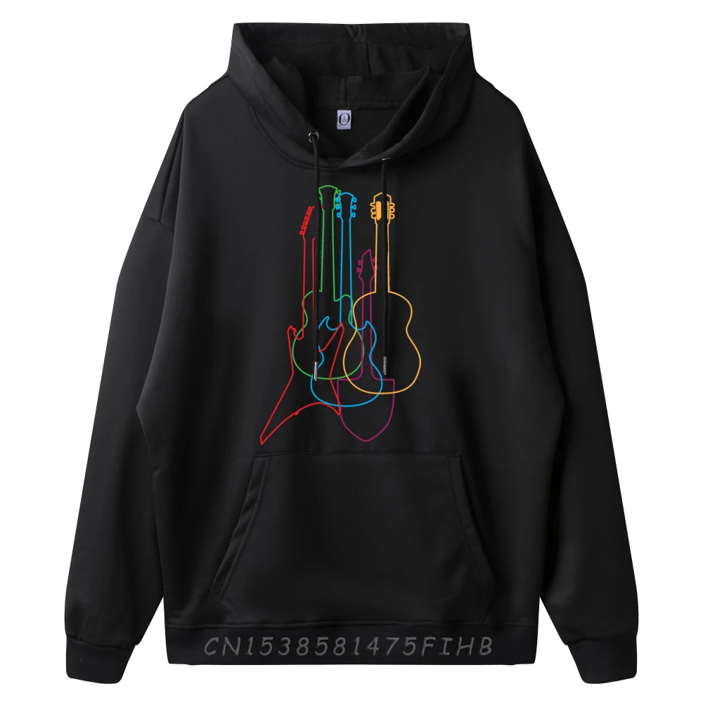 Colored Guitars Electric Acoustic Classical Designer Hoodies Winter Camisetas Christmas Sweater Long Sleeve