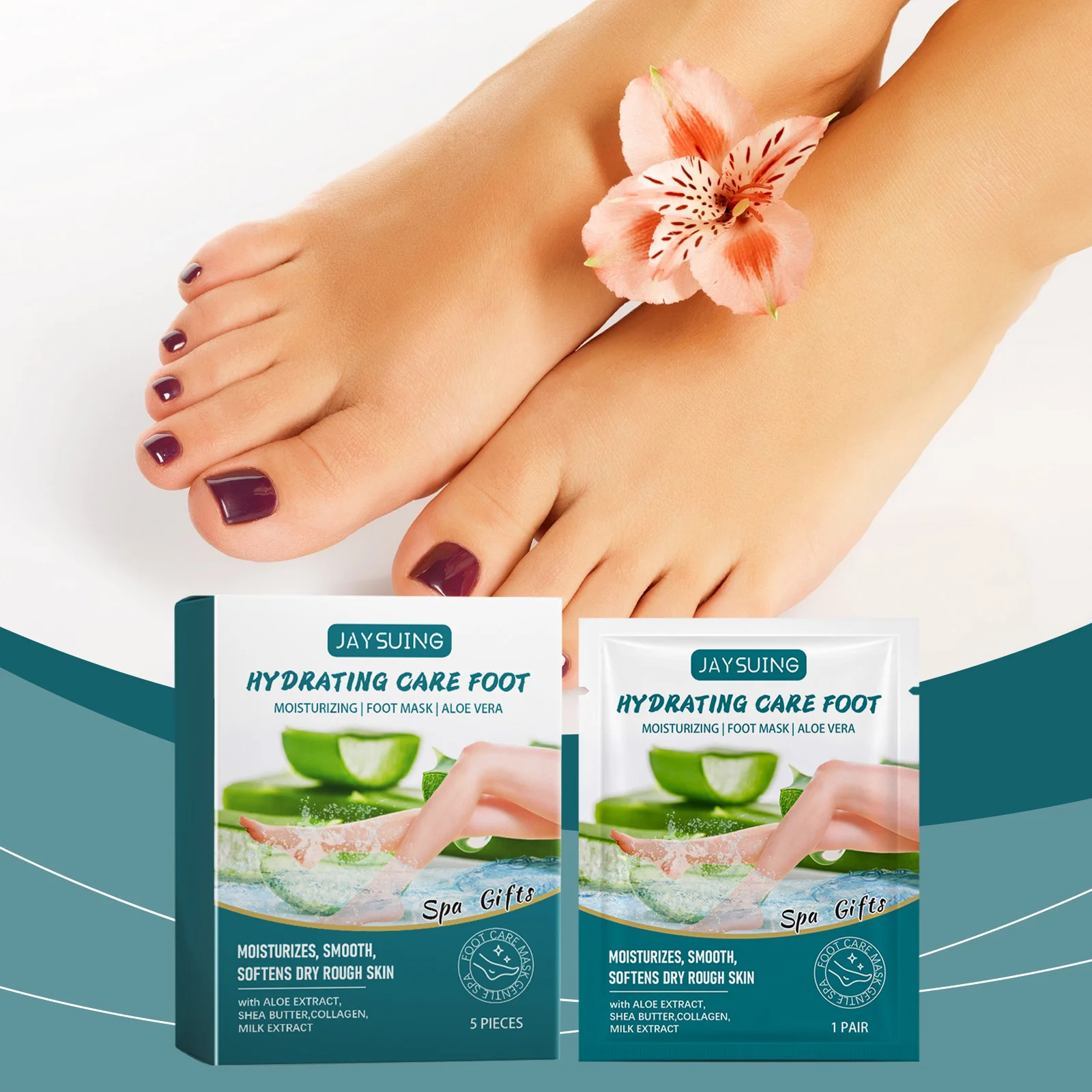 

Aloe Exfoliating Foot Mask, Helps Improve Dry Dead Skin, Gentle Care for Nourishing Smooth Feet, Aids Soft Touch