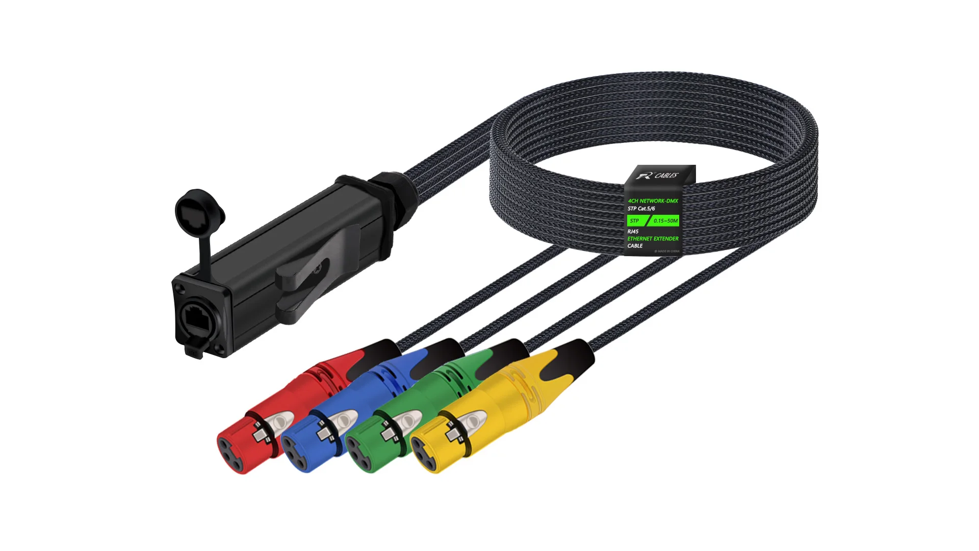 STP RJ45 Cat5/Cat6 auf 4-Kanal-3-Pin-XLR-Ethernet-Extender für Live-Bühne, Klang, Beleuchtung, Audioaufnahmestudio – Detail 9
