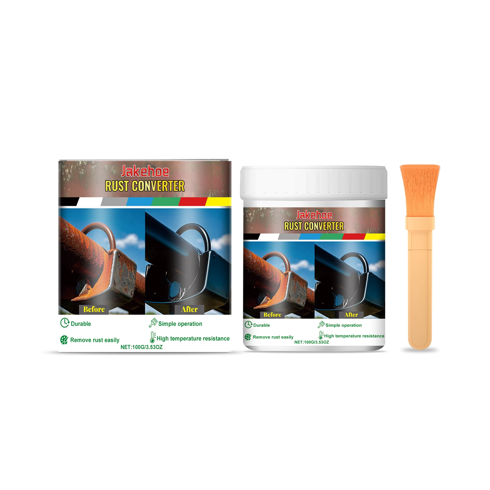 Jakehoe Anti-Rust Conversion Paint Metal Rust-Proof Paint Rust Converter Equipment Protective Coating Cleaning and Maintenance