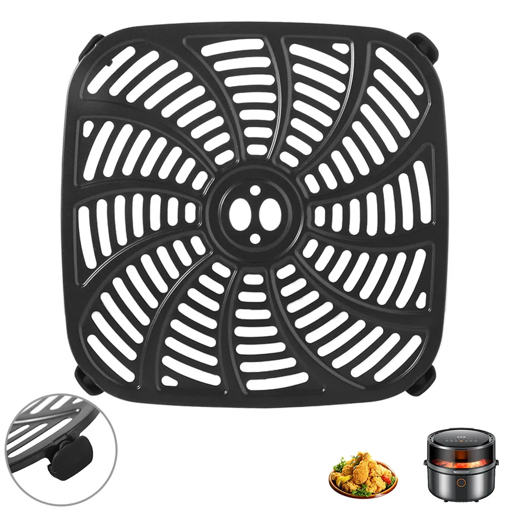 Rack Parts Square Air Fryer Grill Pan Round Non-Stick Crisper Basket Coating No BPA Air Fryer Mat Air Fryer Accessories