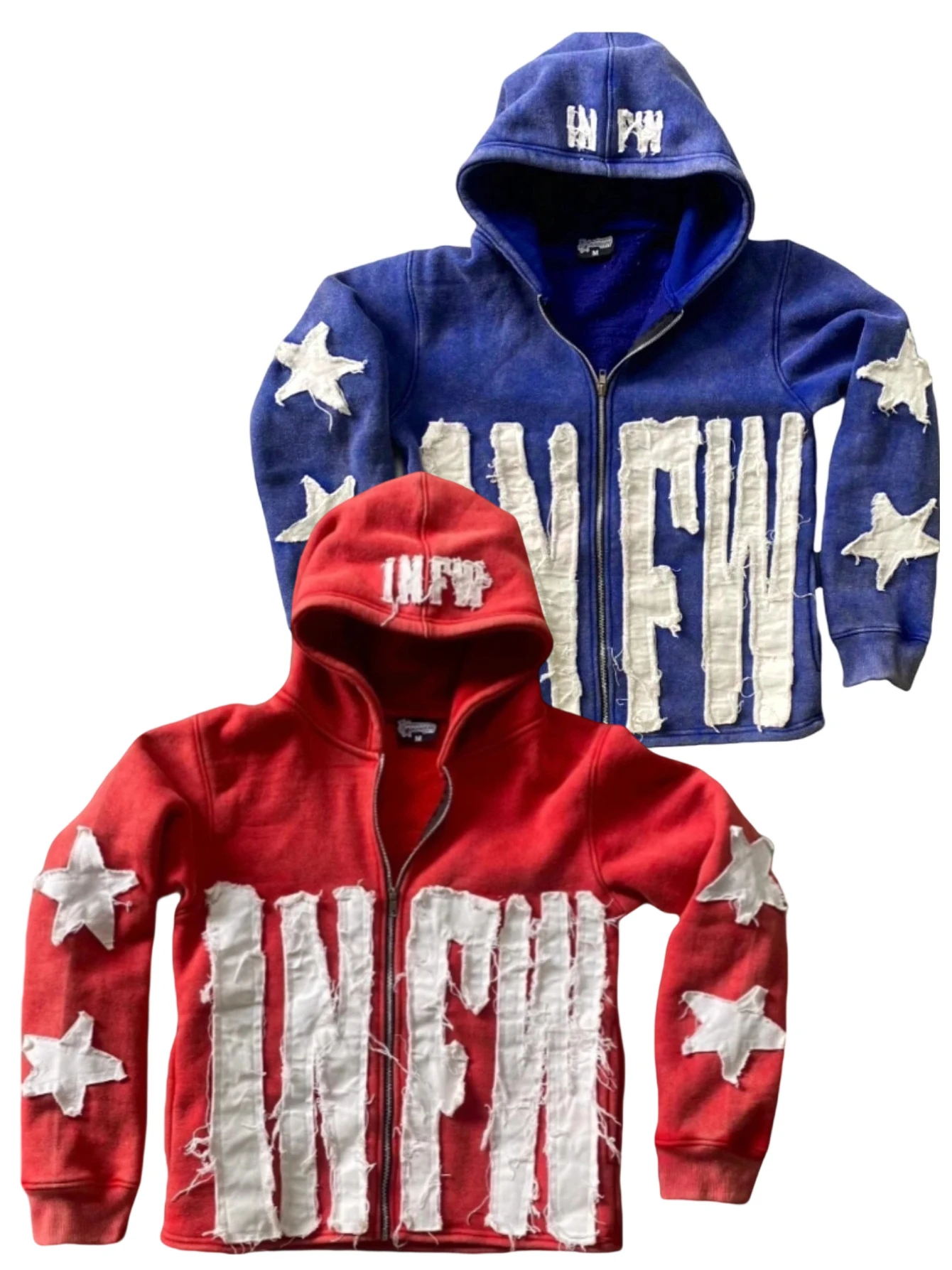 

INFW fall jackets for Womens loose fit Fleece Jacket American Retro Red zip up Hoodie Street Hip-Hop Style Jacket Unisex