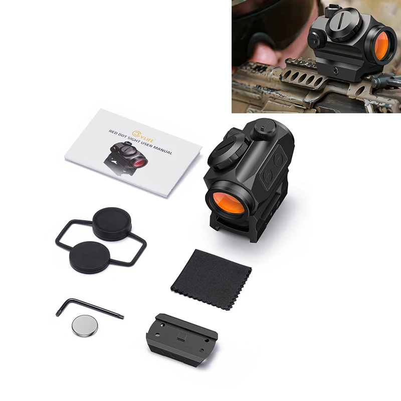 

CVLIFE Red Dot Sight 2MOA Reflex Sights Rifle Scope with Absolute Co-Witness Riser Compatible with standard 20mm Picatinny rails