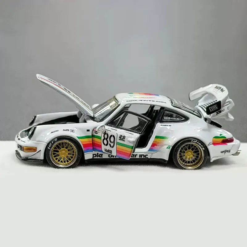 

PGM 1:64 Alloy RWB 964 No.89 Widebody Modified Sports Car Blue Car Model Classics Adult Souvenir Gift Static Display