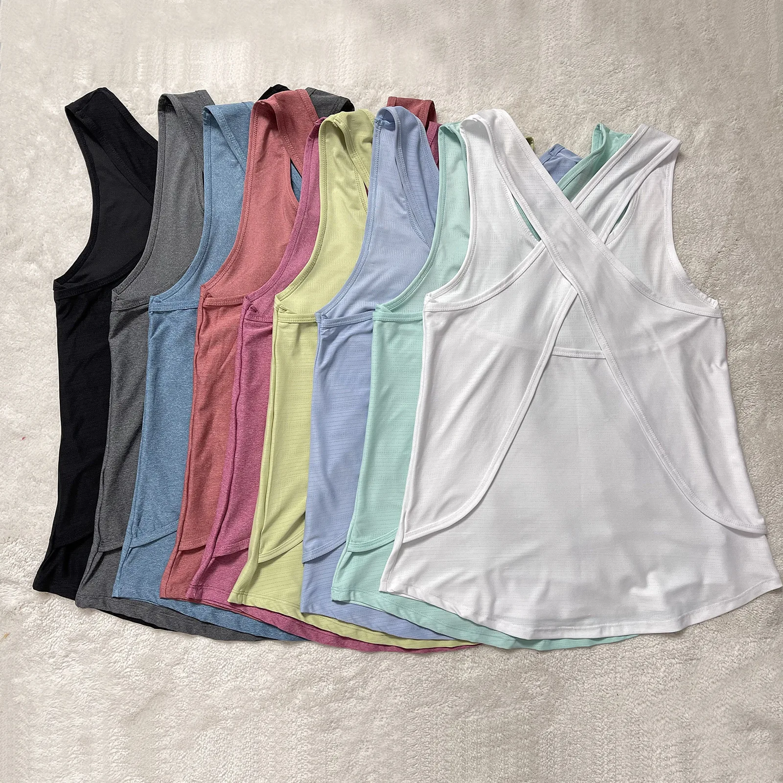 

VEQKING женские рубашки для йоги с перекрестной спиной, быстросохнущие спортивные укороченные топы, дышащие топы для бега в тренажерном зале, жилет для тренировок без рукавов