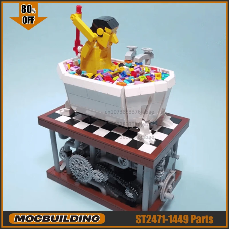 Creative Toys MOC Building Block Technology Brick DIY Assembly Manual Operation Model Bath Scene Display Gifts Xmas