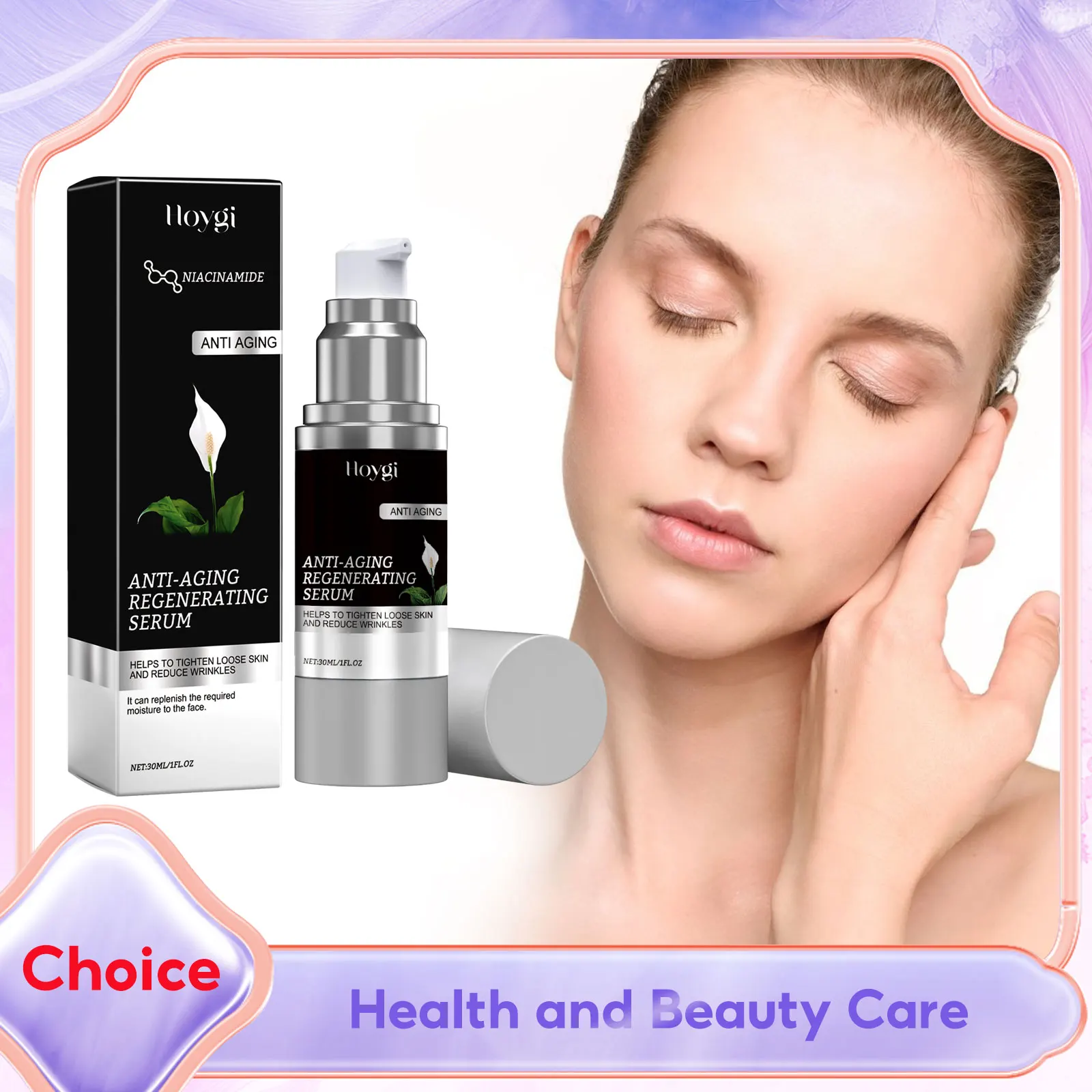 Hyaluronic Acid Nicotinamide Face Essence Wrinkle Remover Tightening Fine Lines Prevents Aging Shrink Pore Firming Facial Serum