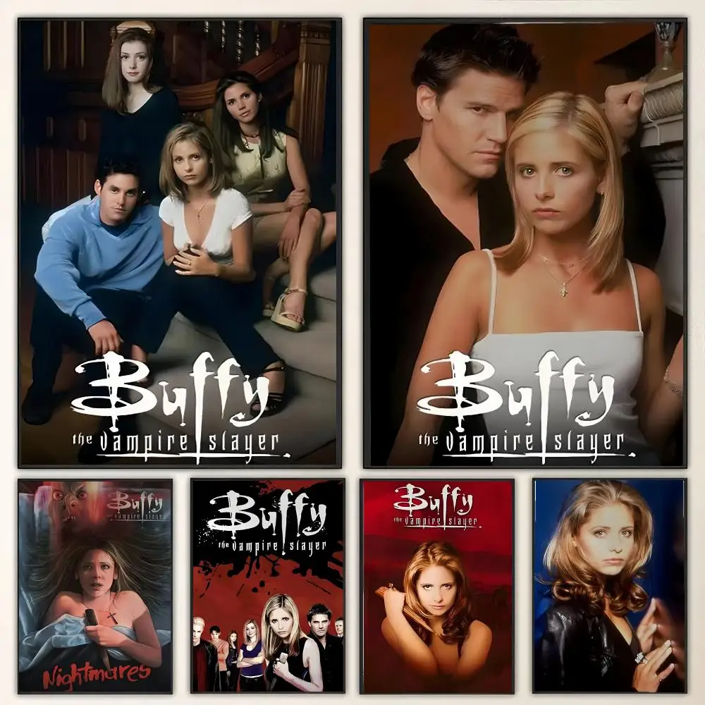 TV B-Buffy The V-Vampire S-Slayer Painting Calligraphy Canvas Poster Wall Art for Living Room Bedroom Cafe Decor Gift