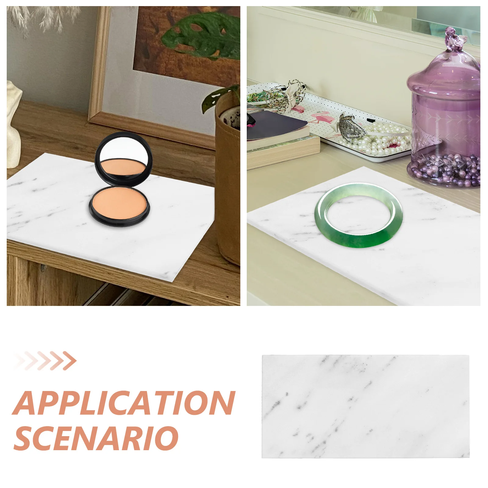 

Marble Storage Size For Keys Cosmetics Perfume Porch Ornament Tray Bathroom Vanity Key Tray Countertop Decorative Organizer