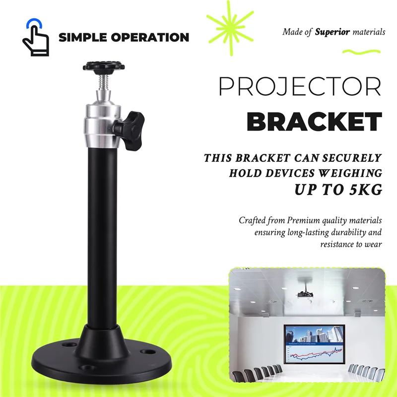 B68A Projector Bracket 360° Adjustment Ceiling Mount For Light-Weight Projectors Up To 5KG 18Cm Support