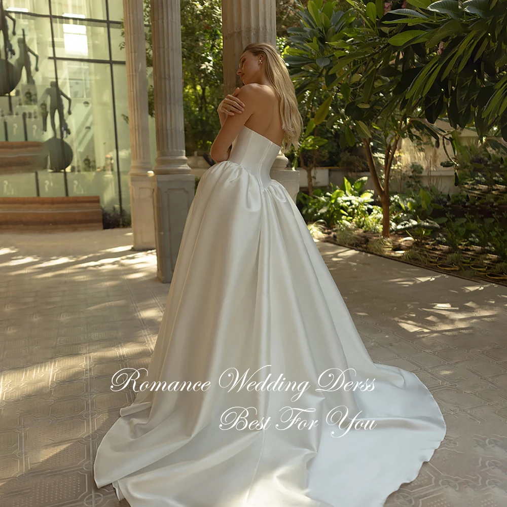 Vestido De Novia plisado Simple con forma De corazón, vestido De Novia 2025, sin mangas, espalda abierta, vestido De Novia personalizado