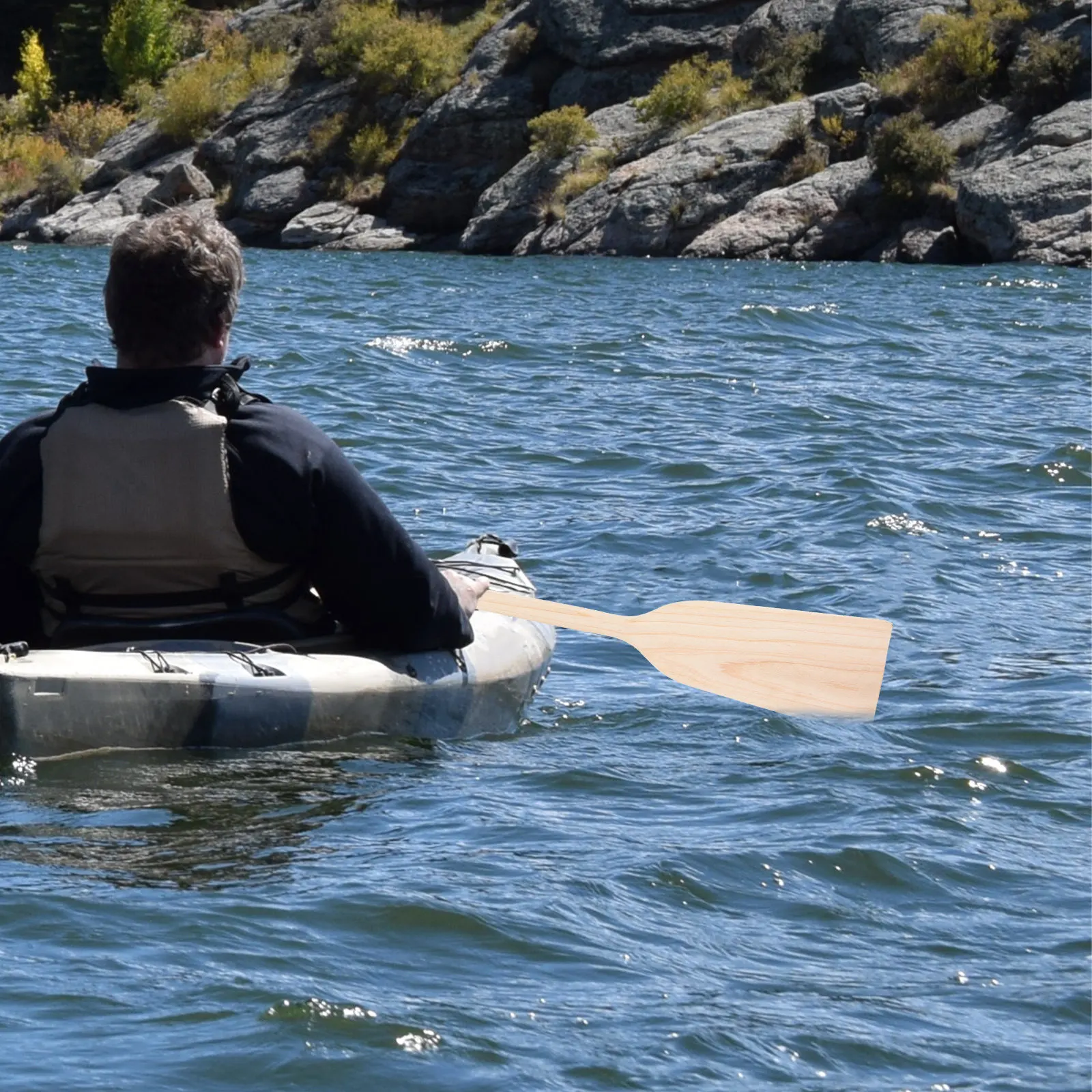 

Wooden Paddle for Canoe Kayak Boating Sturdy Reinforced Joints Comfortable T-Shaped Handle Sustainable Wood Material Lightweight