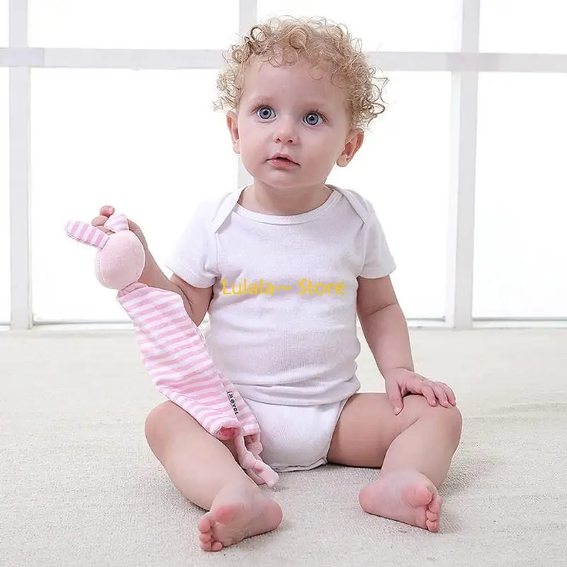 

Y4QA Comfort Sleeping Cuddling Toy Animal for Doll Appease Towel Soft Gauze Bibs