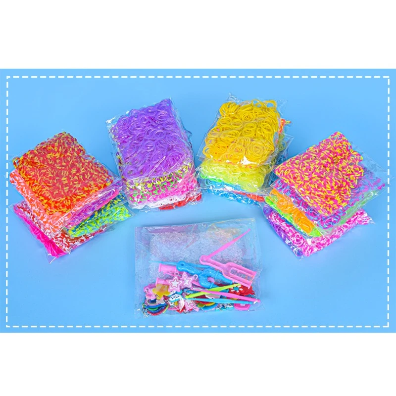 32 cores 9600 pçs conjunto diy brinquedos tear elásticos pulseira arco-íris fazer tecido diy brinquedos presente de natal para crianças artes artesanato