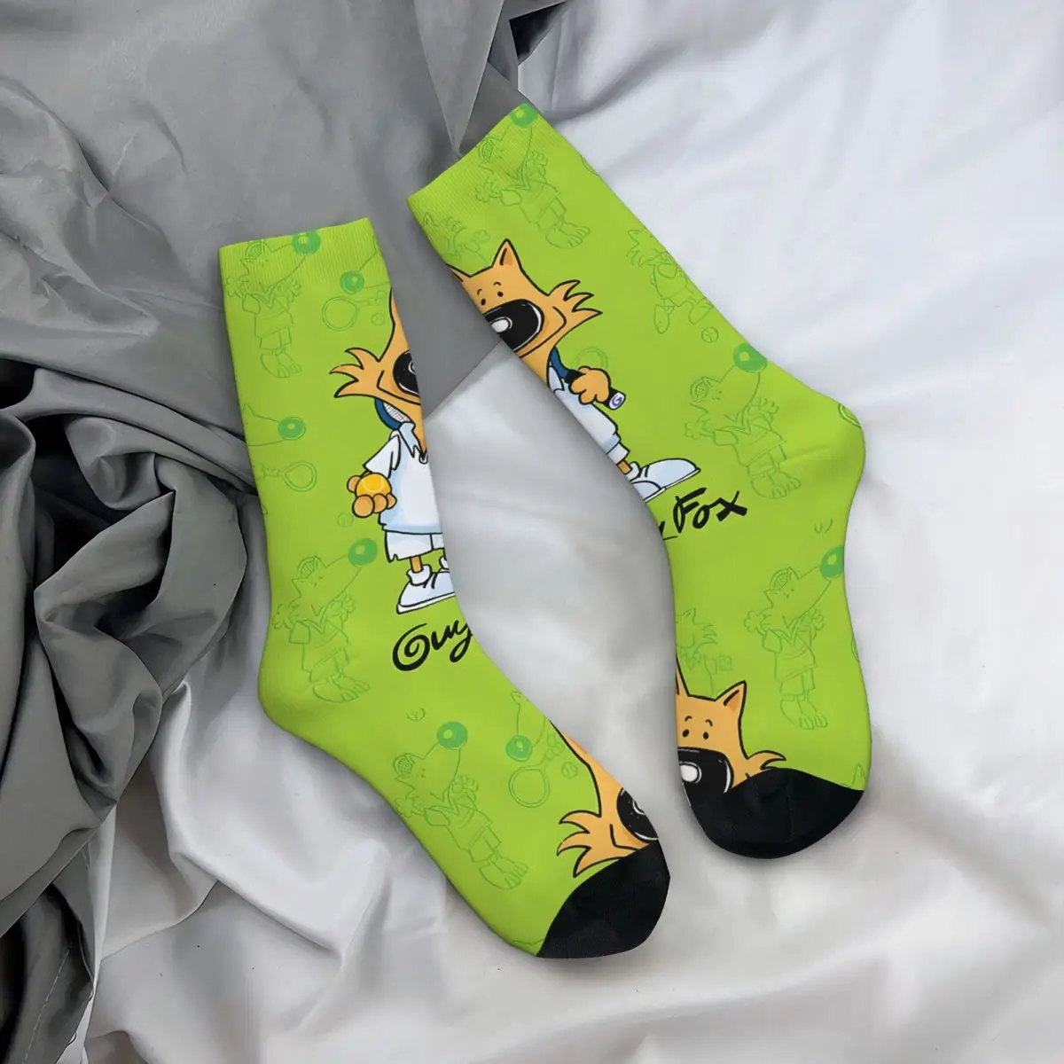 Lustige glückliche Tennis Herren Socken Retro Harajuku G-Guy Füchse Hip Hop Neuheit Muster Crew verrückte Socke Geschenk gedruckt