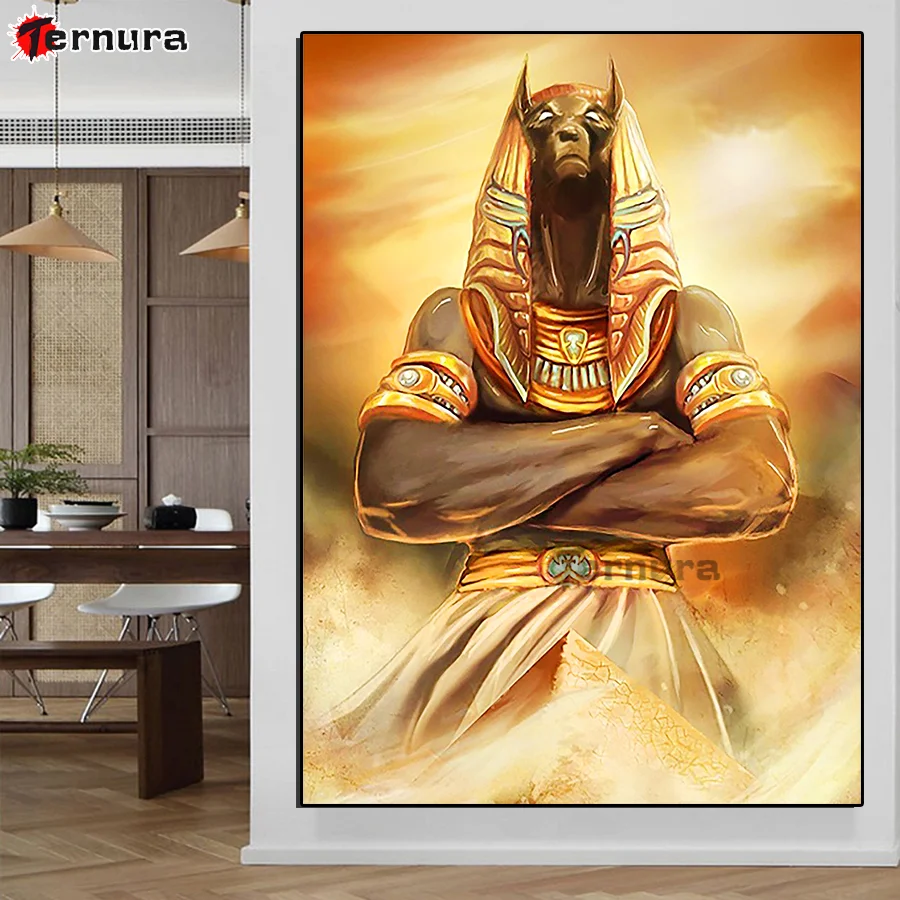 Anubis Diy diamond embroidery ancient egypt mythology diamond painting full square mosaic 5d picture of rhinestone cross stitch