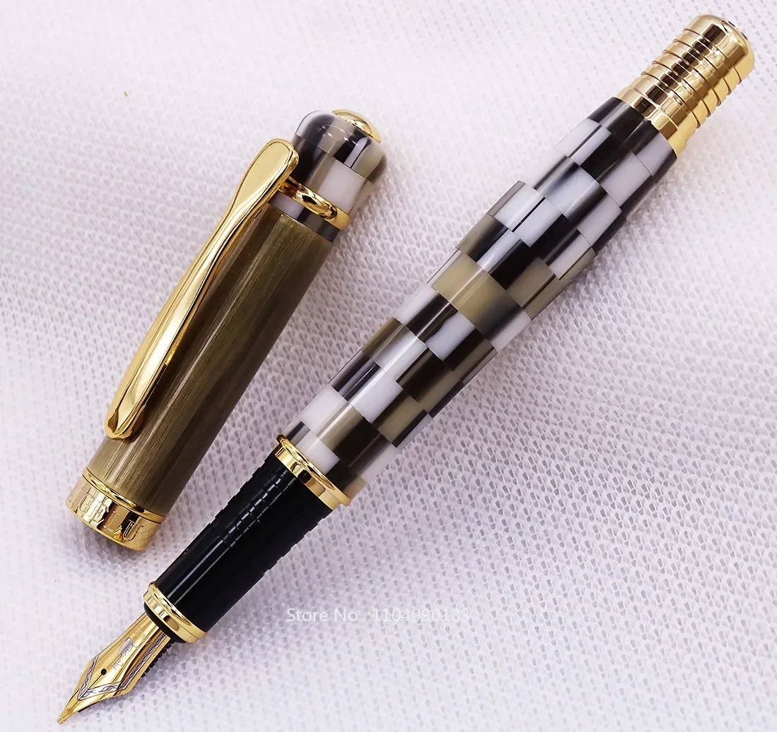 

Kaigelu 316 / 336 Marble Celluloid Fountain Pen, 22KGP Medium Nib Beautiful Phantom Black-White / Blue / Borwn Pattern Gift Pen