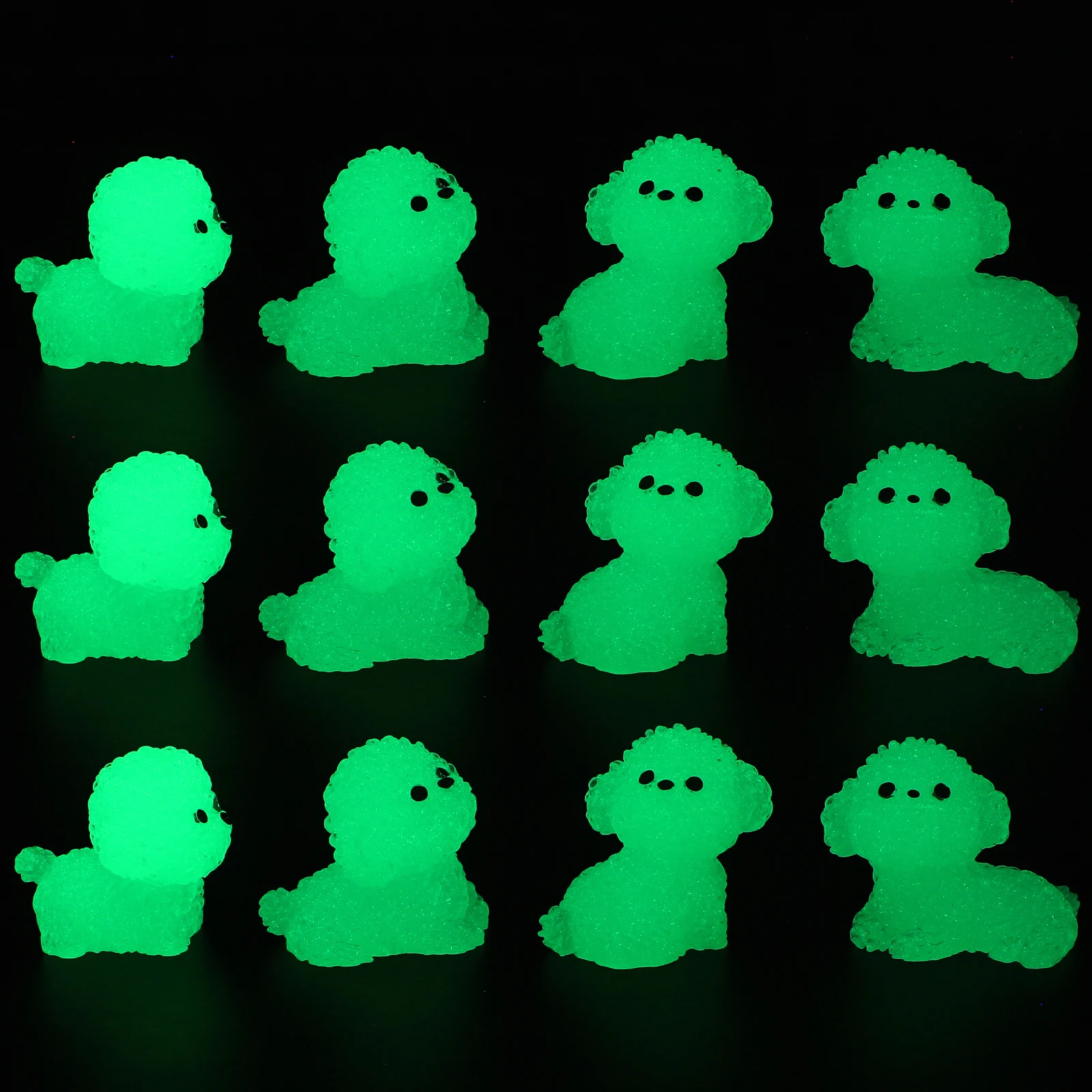 

12Pcs Resin Luminous Puppy Decorative Miniatures for Garden Potted Plants Micro Landscaping Fairy Garden Craft DIY Moss