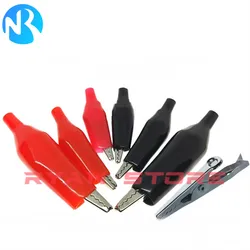 10PCS Small Middle Large Alligator Clip 28 35 45mm Crocodile Electrical Clamps Testing Probe Meter Black Red with Plastic Boot