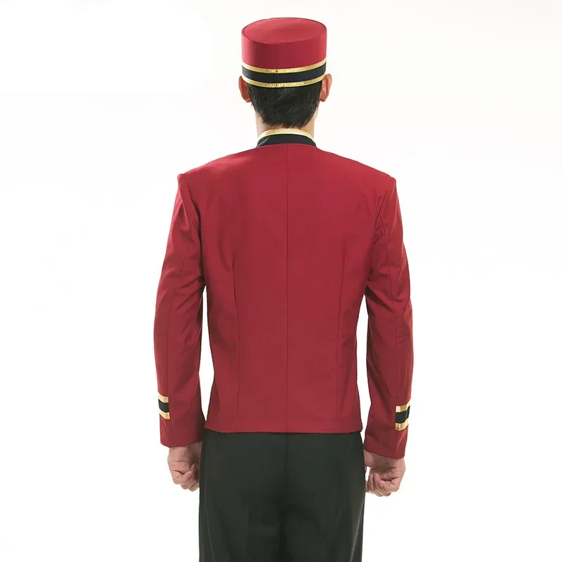 red uniform for men hotel reception uniform for men hotel receptionist hotel waiter clothes