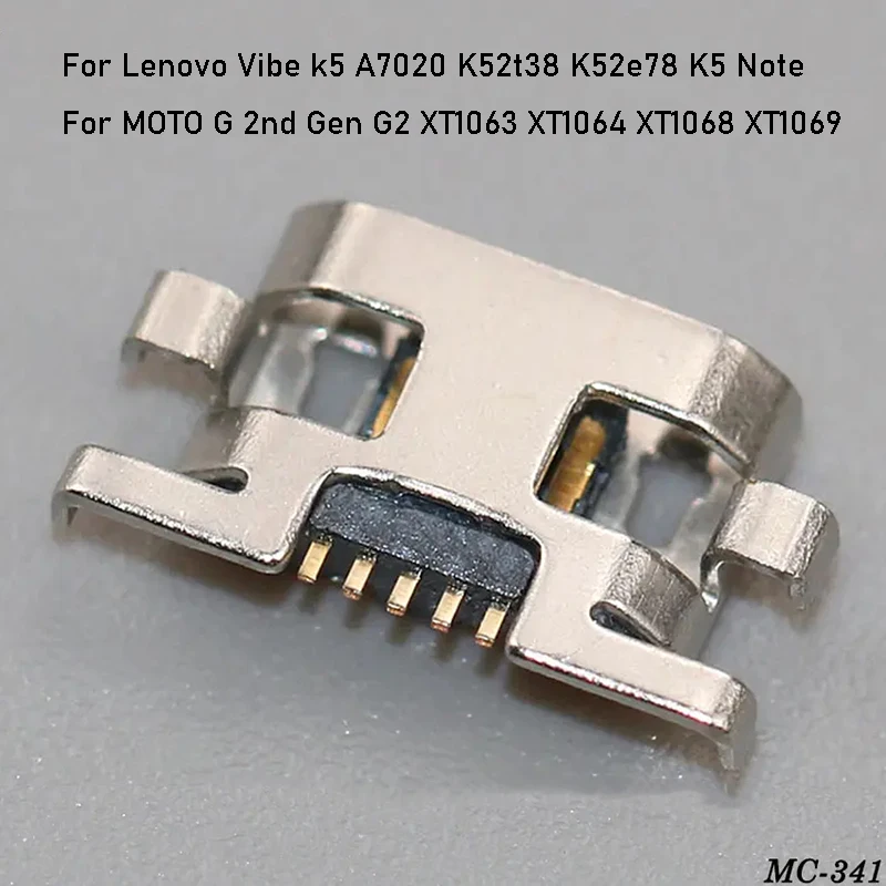

10-100pcs Micro USB Jack For Lenovo Vibe k5 A7020 K52t38K52e78K5 For Moto G2 XT1063 Note USB Jack Socket Charging Port Connector