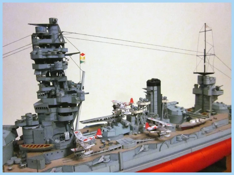 1/250 Вторая мировая война японский корабль линкор 3D бумажный военный корабль DIY игрушка