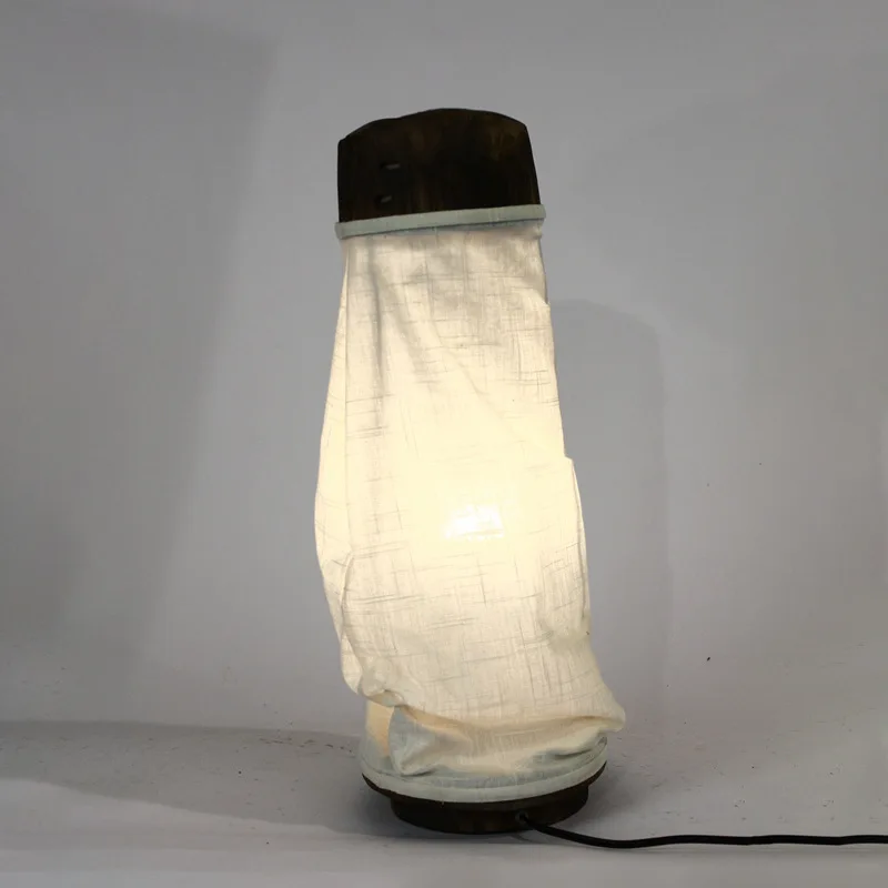 Wooden cotton yarn decorative process floor lamps, pastoral homestay home warm lighting ornaments