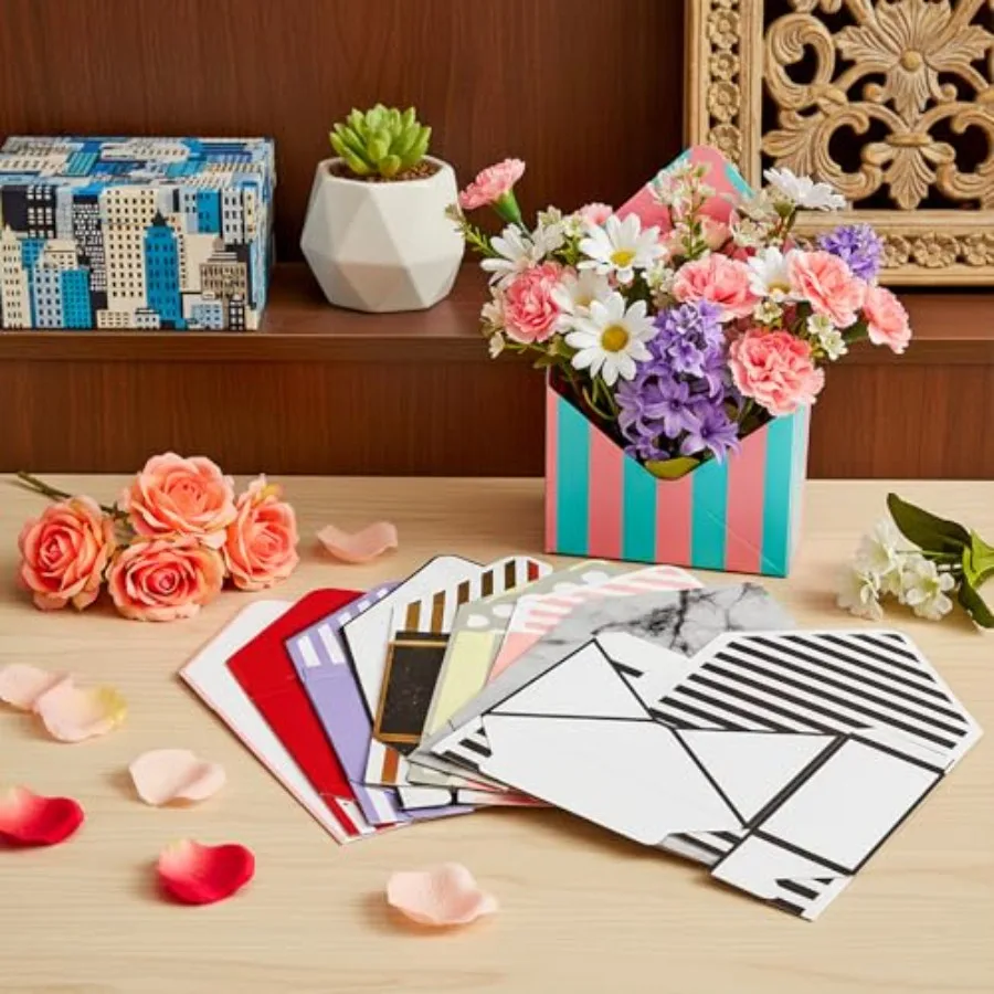 Set of 10 Florist Bouquet Envelope Boxes, 10 Styles Flower Bouquet Packaging Gift Paper Boxes for Wedding, Valentine's Day, Mot view 6