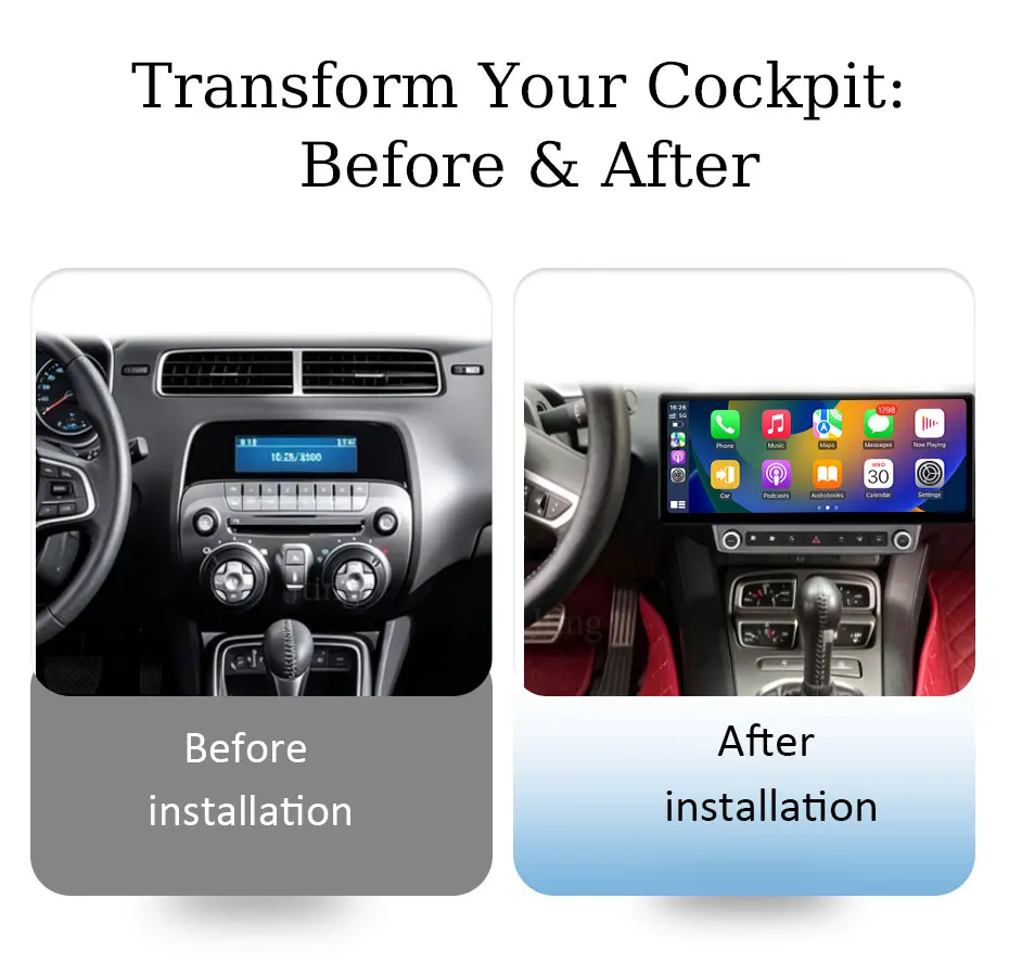 12.3 inch for Chevrolet Camaro 2008 - 2015  Android  Auto Car Radio Mutimedia Player GPS Navigation Bluetooth  4G DSP WFi QLED