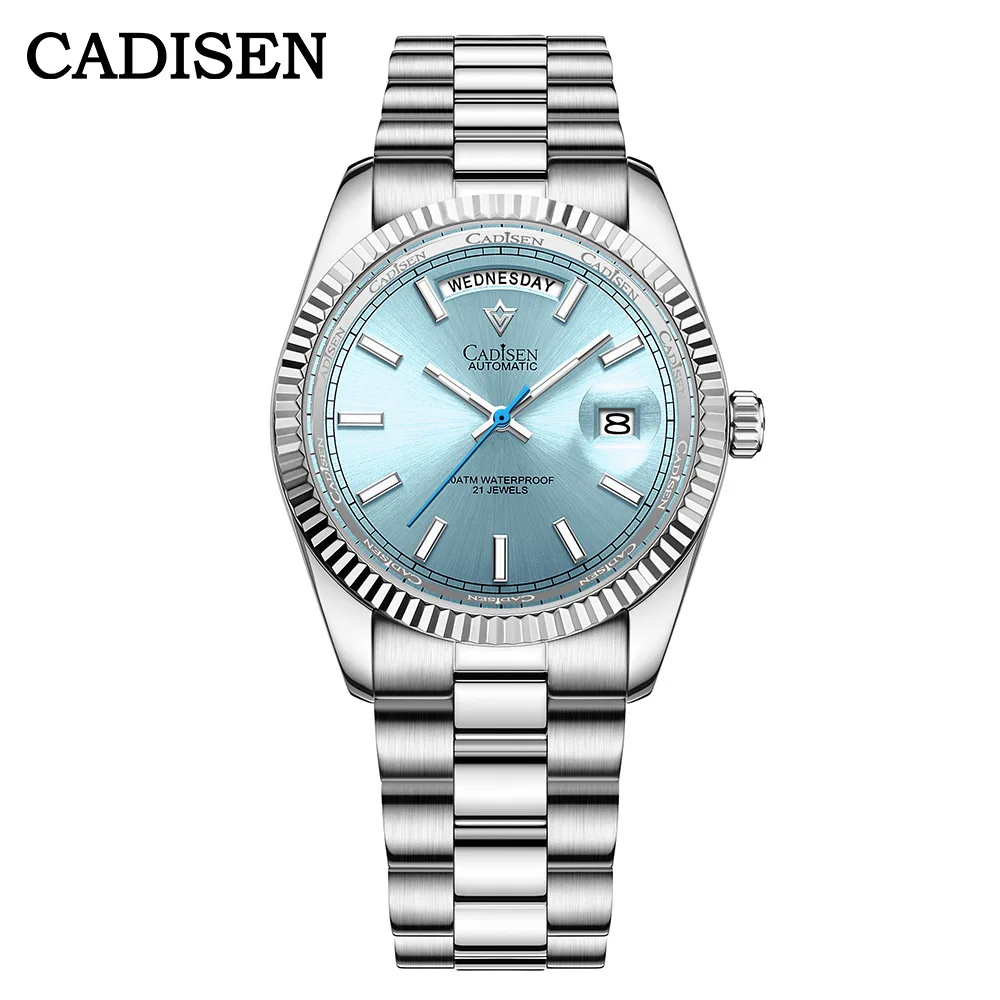 

CADISEN 2021 New watch log type men's mechanical watch MIYOTA 8285 Japanese movement sapphire glass waterproof watch