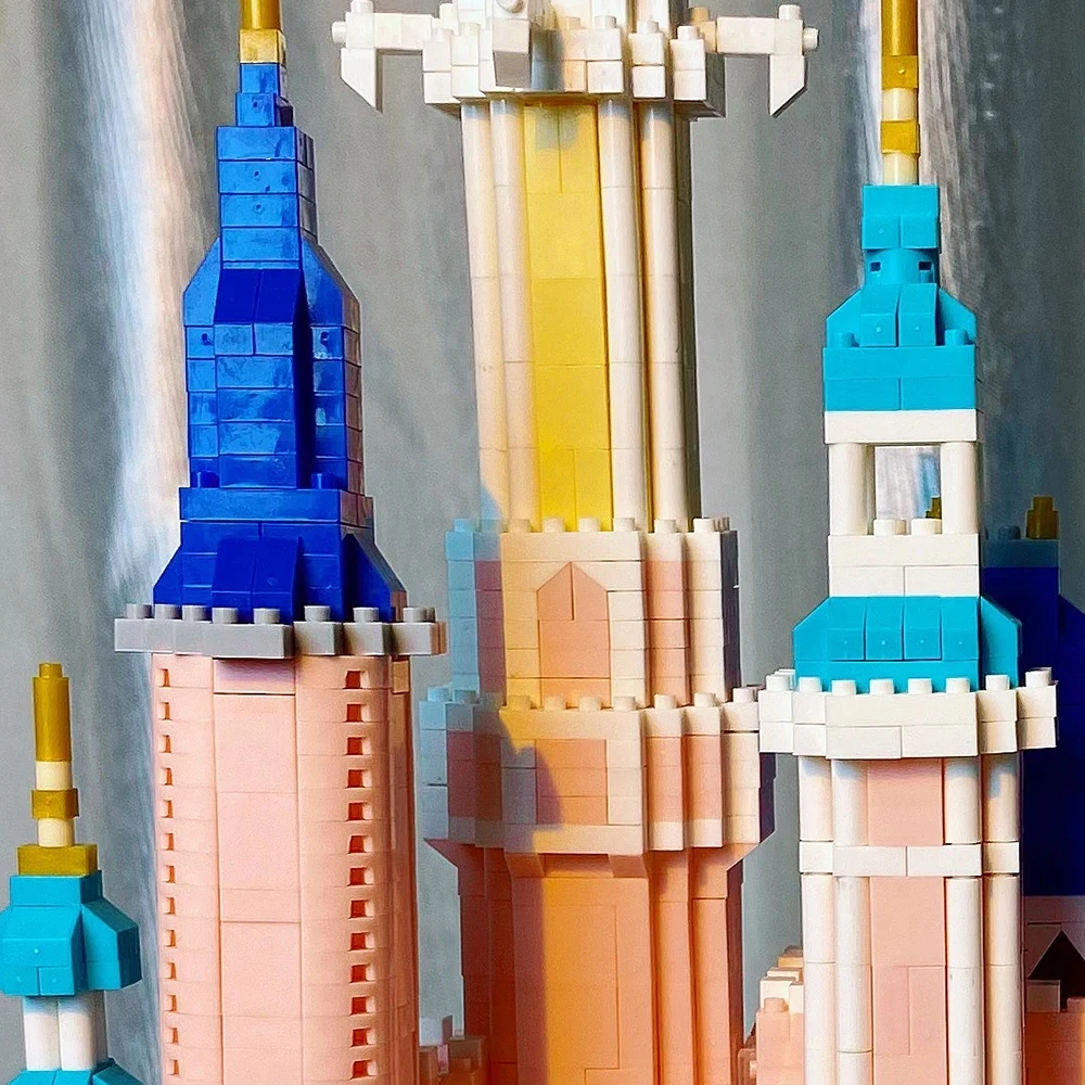 Presente rosa castelo modelo kits brinquedos microbloco blocos de construção para adultos princesa crianças castelos arquitetura conjunto tijolos