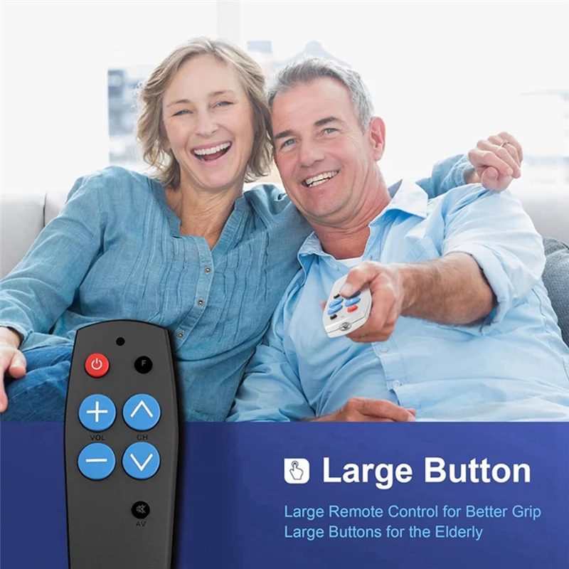 جهاز تحكم عن بعد كامل الذكي، 7 مفاتيح كبيرة، وحدة تحكم نسخ الرمز العالمي لكبار السن لإضاءة صندوق DVD للتلفزيون STB