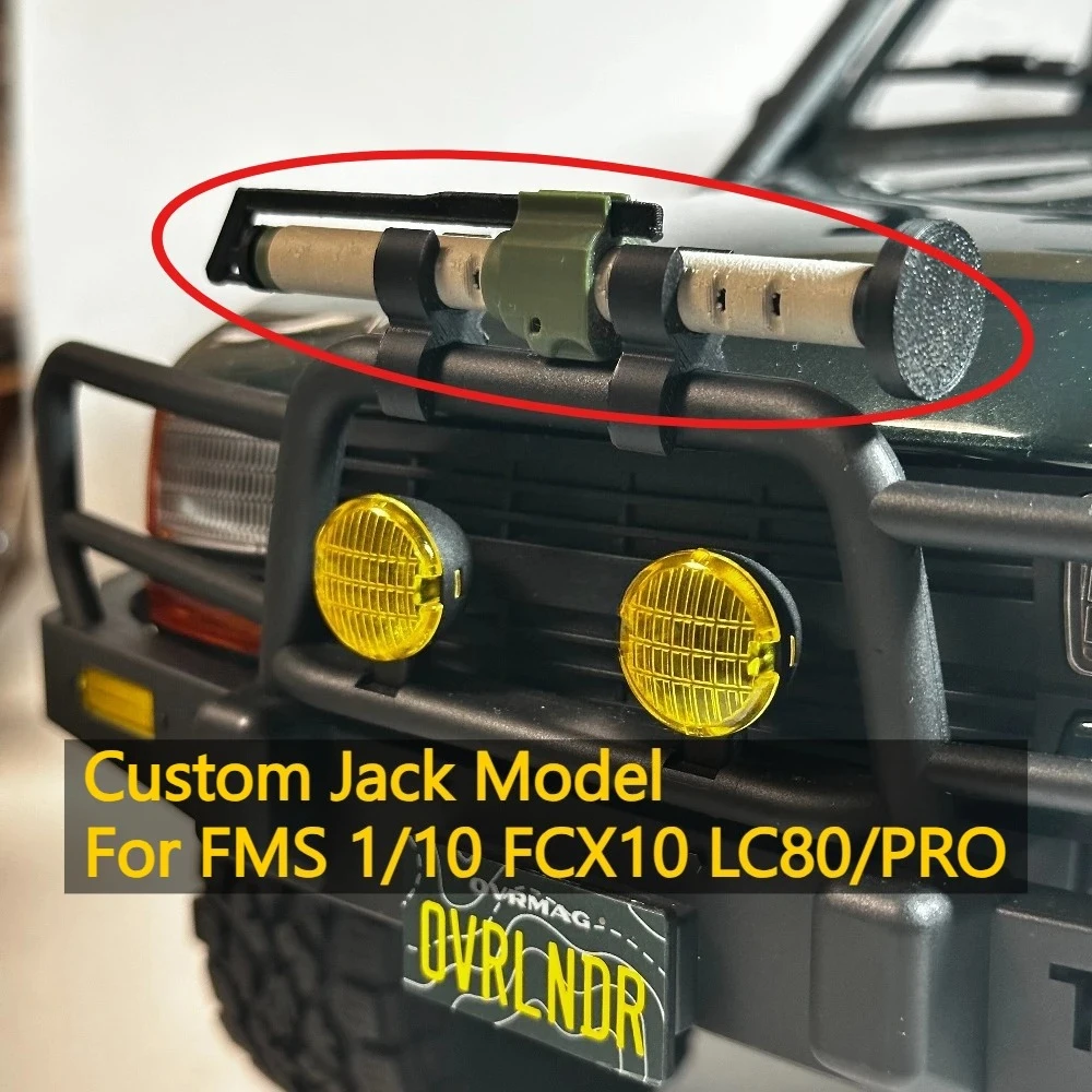 RC Crawler Upgrade Parts Custom Simulation Jack Model For FMS 1/10 LC80 / Pro FCX10 Multi‑Color Optional Decor Accessories