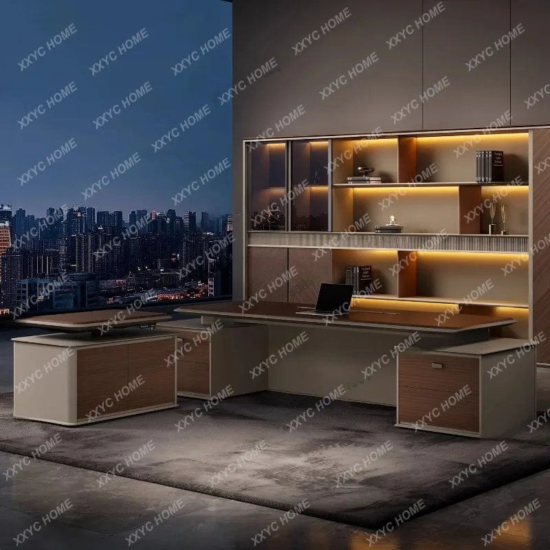 XXhot   Premium boss table, desk supervisor table, high-end wood grain desk