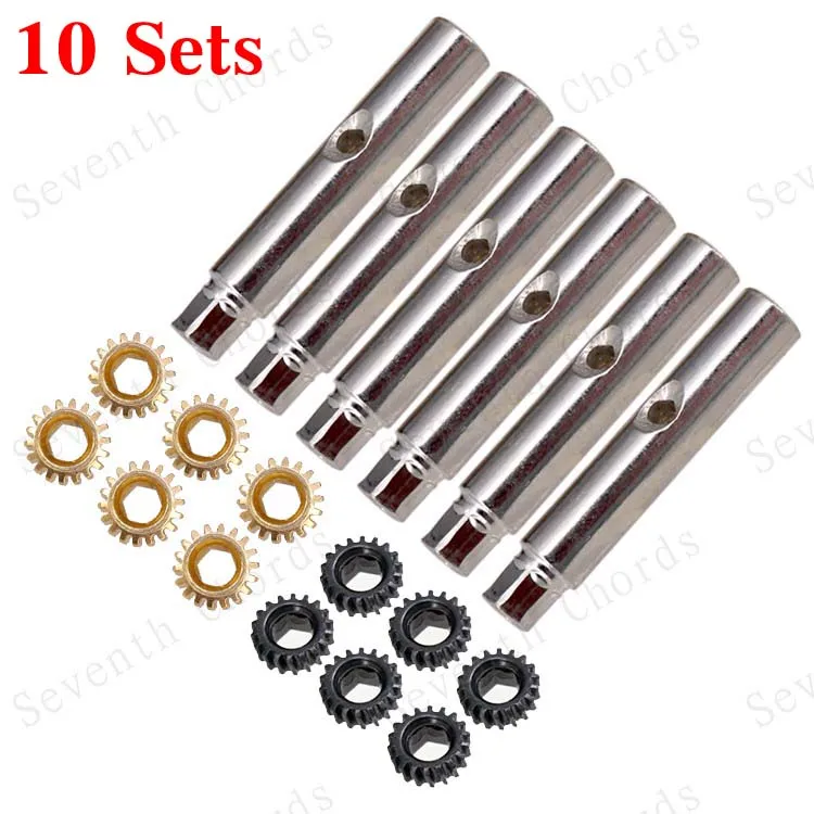 

10 Set Diameter 6mm Pins and 1:18 Gear for Guitar Tuning Pegs Tuners Machine Heads (String Hole on the Middle of Pin)