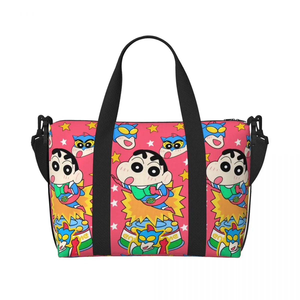 

Custom Crayons S-Shinchans Tote Bag for Women Large Capacity Japan Cute Comic Funny Cartoon Beach Gym Travel Bags