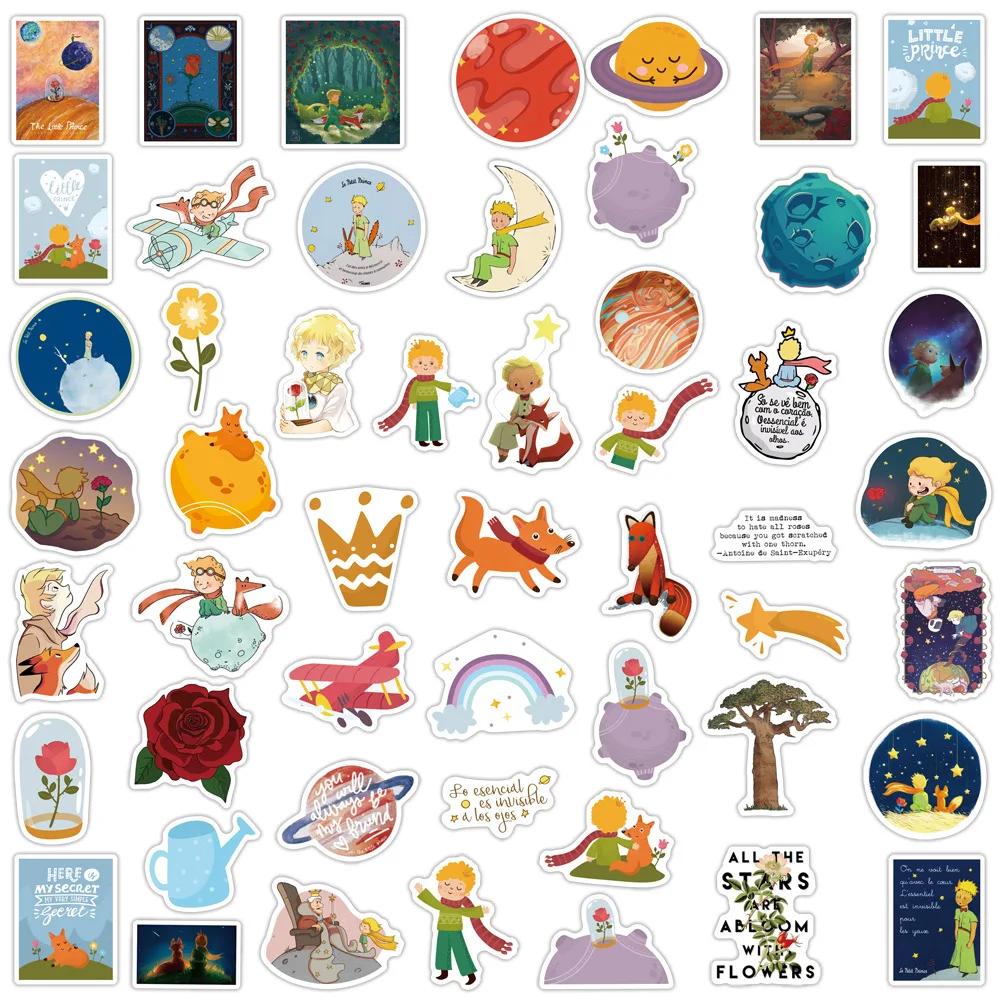 10/30/50PCS The Little Prince and Fox Cartoon Anime Stickers For Kids DIY Laptop Skateboard Phone Graffiti Kids Sticker Decals