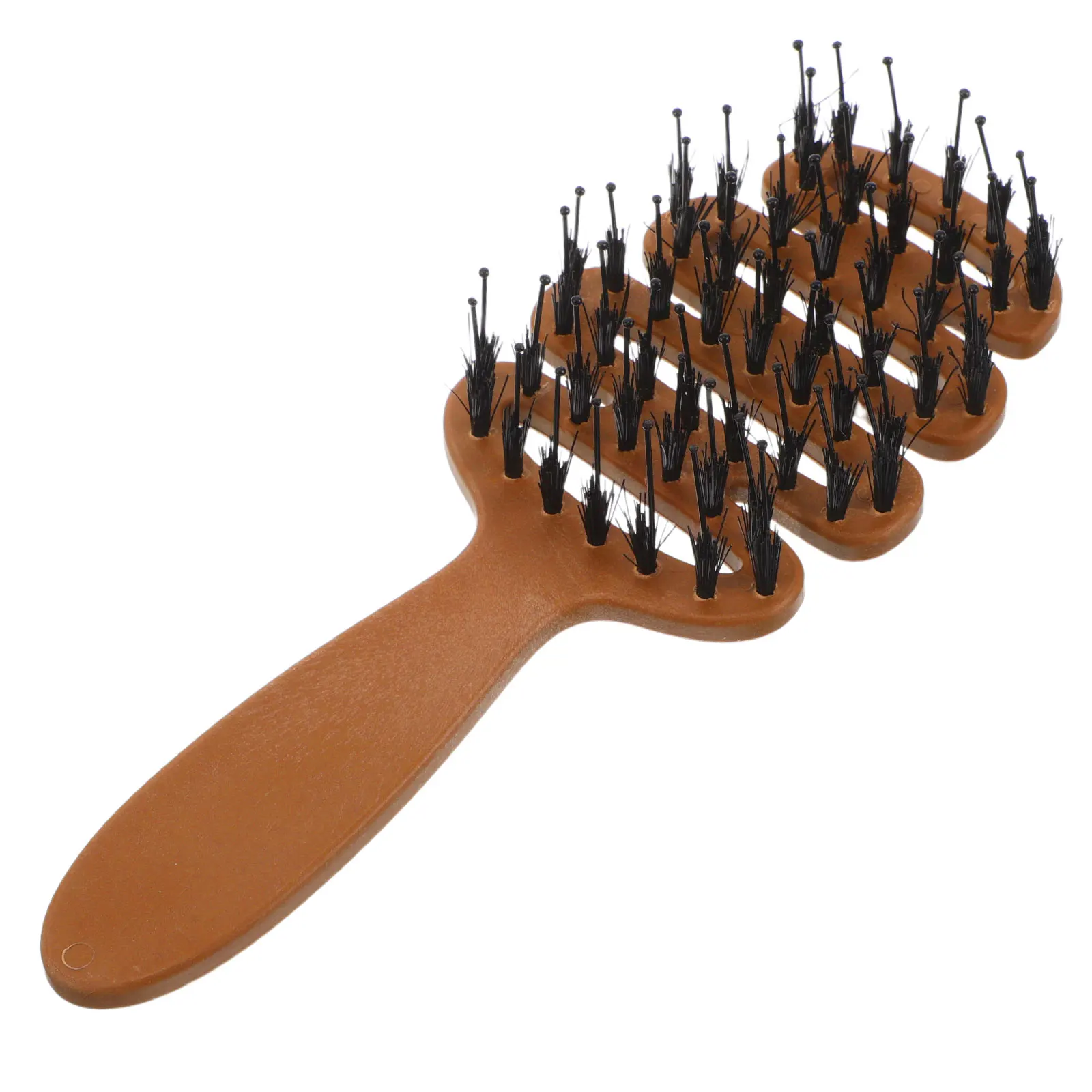 

Plastic Hair Brush High Crown Comb Unique Design Scalp Massaging Rake Comb for Straight Curly Long Short Hair Soft Boar Bristles