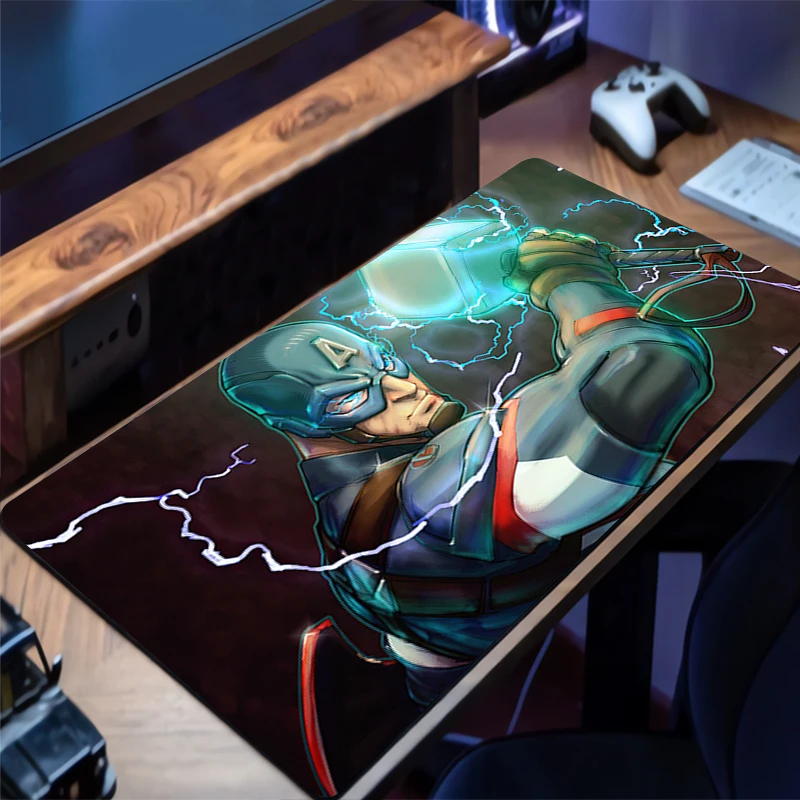 Mouse Pad M-marvel C-captain A-america Gaming New Mousepad MousePads Cool Table Keyboard Pad Non-Slip Soft Computer Desk Mat